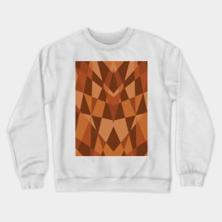 Triangles Geometric Mosaic Pattern Brown Crewneck Sweatshirt